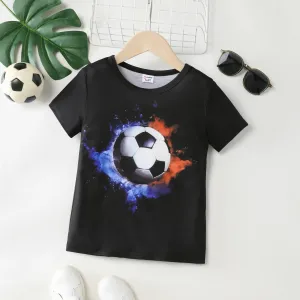 Kid Boy Regular Childlike Ball Element Short Sleeve T-shirt #1331848