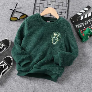 Kid Boy Solid color Animal print Soft Warm Pullover Sweatshirt #1163975