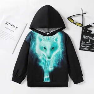 Kid Boy Trendy Animal Wolf Print Hoodie Sweatshirt #203552