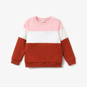 Kid Girl Avant-garde Fabric Stitching Sweatshirt #1168244