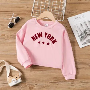 Kid Girl Avant-garde Letter Design Fashionable Sweatshirt #1167893
