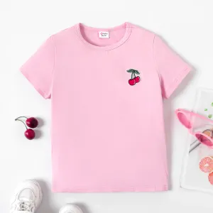 Kid Girl/Boy Fruit Patched Detail Short-sleeve Cotton Tee #1038550