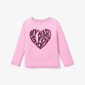 Kid  Girl Heart-shaped Avant-garde Long Sleeve T-shirt #1162702