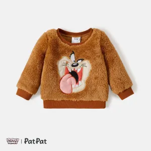 Looney Tunes Baby Boy/Girl Cartoon Animal Embroidered Long-sleeve Thermal Fuzzy Pullover #208977