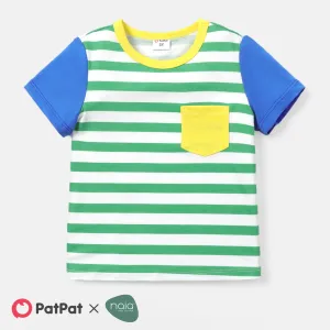 Naia Toddler Boy Pocket Design Colorblock Short-sleeve Tee #230006
