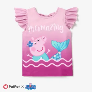 Peppa Pig 1pc Toddler Girls Character Print Ruffled-Sleeve T-Shirt #1327501