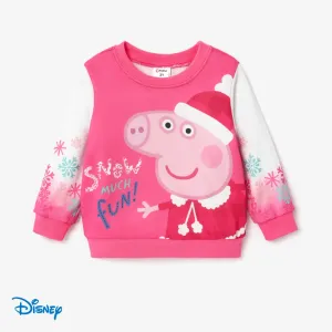 Peppa Pig Christmas Toddler Boy/Girl Christmas Snowflake Element Pattern Round Neck Weatshirt