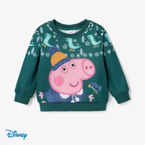 Peppa Pig Christmas Toddler Boy/Girl Christmas Snowflake Element Pattern Round Neck Weatshirt #1192535