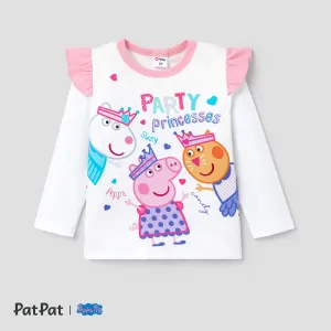 Peppa Pig Ruffled Heart print party Long-sleeve T-shirt #1212073