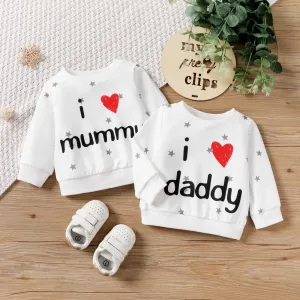 Sibling Matching Letters Print Casual Tops #1066585