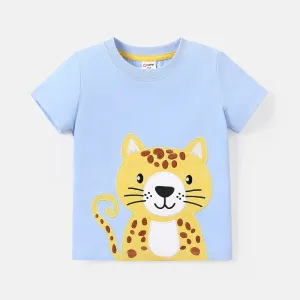 Toddler Boy Animal Embroidered Cotton Short-sleeve Tee #811918