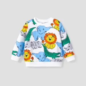 Toddler Boy Animal Lion Pattern Pullover Sweatshirt #1052194