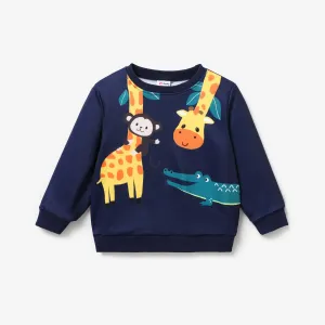 Toddler Boy Animal Pattern Pullover Sweatshirt #1317356