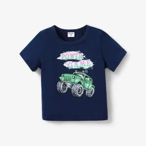 Toddler Boy Car & Letter Print Short-sleeve Tee #920285