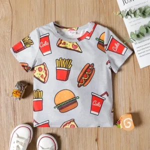 Toddler Boy Casual Fast Food Print Short-sleeve Tee #198075