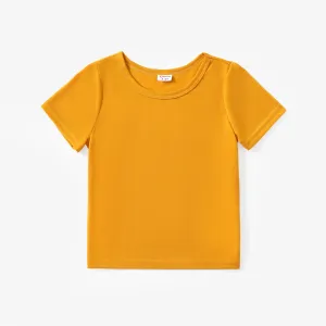 Toddler Boy Casual Solid Color Short-sleeve Tee #825301