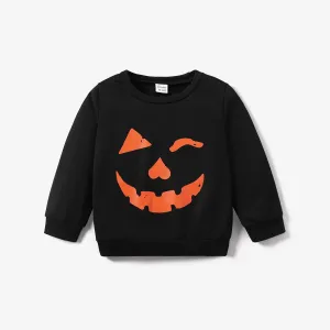 Toddler Boy/Girl Halloween Pumpkin Print Pullover Sweatshirt #984327