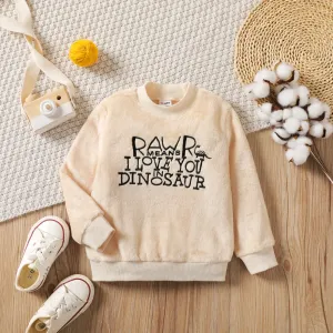 Toddler Boy/Girl Letter Pattern Embroidered Plush Sweatshirt #1059215