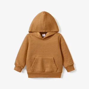 Toddler Boy/Girl Solid Color Textured Hoodie Sweatshirt #194672