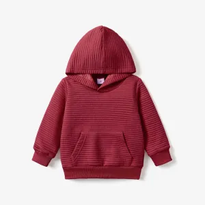 Toddler Boy/Girl Solid Color Textured Hoodie Sweatshirt #194692