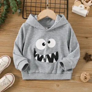 Toddler Boy Novelty Face Graphic Long-sleeve Hoodie #1052327