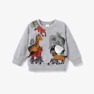 Toddler Boy Playful Animal Print Pullover Sweatshirt #209783