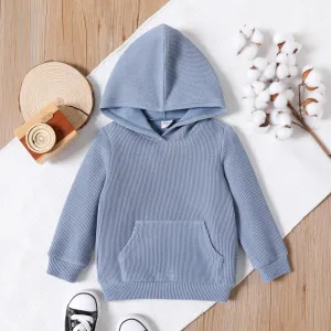 Toddler Boy Solid Color Pocket Design Hoodie Sweatshirt #207142