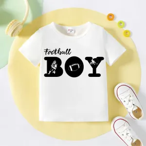 Toddler Boys' Casual 95%Cotton Football Letter  Print Short Sleeve T-shirt #1326535