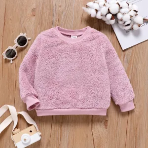 Toddler Girl/Boy Casual Solid Color Fleece Sweatshirt #206153