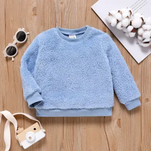 Toddler Girl/Boy Casual Solid Color Fleece Sweatshirt #206157