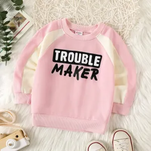 Toddler Girl/Boy Letter Print Pullover Sweatshirt #1051891