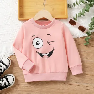 Toddler Girl/Boy Novelty Face Print Pullover Sweatshirt #1052973