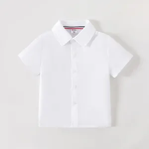 Toddler Girl/Boy School Uniform Solid Short-sleeve Shirt #1044743