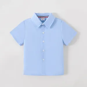 Toddler Girl/Boy School Uniform Solid Short-sleeve Shirt #1044748