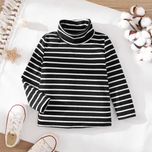 Toddler Girl/Boy Striped Casual Top with Stand Collar #1066607