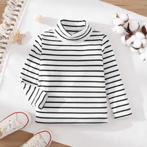 Toddler Girl/Boy Striped Casual Top with Stand Collar #1066609