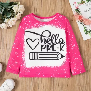 Toddler Girl Letters Pencil Print Long-sleeve Tee #1048778