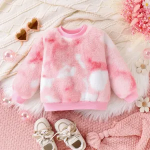 Toddler Girl Tye dyed Fuzzy Fleece Sweatshirt #1194449