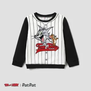 Tom and Jerry Kid Boy Contrast Textured Long-sleeve Crew Neck Sweatshirt #1171314