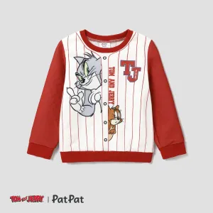 Tom and Jerry Kid Boy Contrast Textured Long-sleeve Crew Neck Sweatshirt #1171316