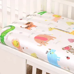 100% Cotton Baby Fitted Crib Sheets Soft Breathable Baby Sheet Cartoon Print Multiple Sizes #1033079
