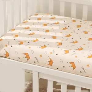 100% Cotton Baby Fitted Crib Sheets Soft Breathable Baby Sheet Cartoon Print Multiple Sizes #1033081