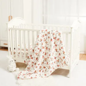 100% Cotton Muslin Baby Floral Pattern Thick Quilt