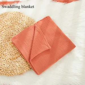 100% Cotton Muslin Baby Gear Includes Bib / Swaddling Blanket / Crib Sheet / Single Layer Quilt / Burp Cloth / Pillow / Washcloth #225970