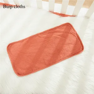 100% Cotton Muslin Baby Gear Includes Bib / Swaddling Blanket / Crib Sheet / Single Layer Quilt / Burp Cloth / Pillow / Washcloth #225973