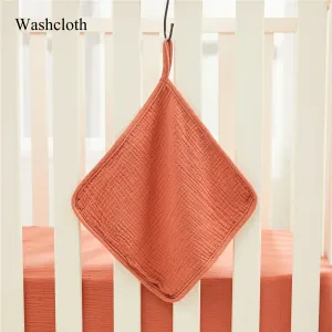 100% Cotton Muslin Baby Gear Includes Bib / Swaddling Blanket / Crib Sheet / Single Layer Quilt / Burp Cloth / Pillow / Washcloth #225975