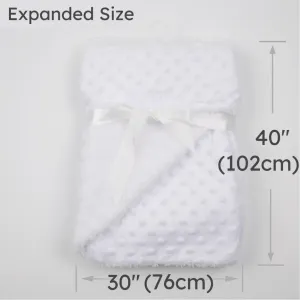 Dotted Fleece-lining Baby Blanket Swaddling Newborn Soft Bedding #186722