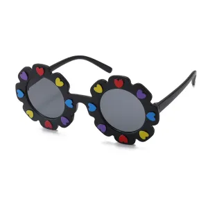 Toddler / Kid Heart Decor Floral Frame Glasses (With Glasses Case) #841923