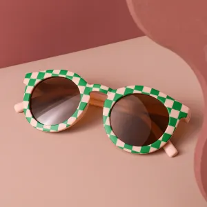 Toddler/Kid Retro Plaid Stripe Sunglasses (With Glasses Case) #1055337