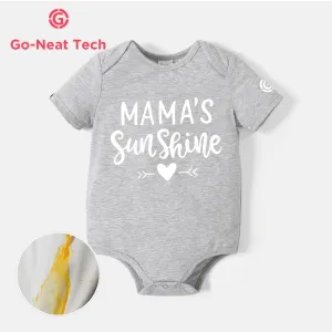 [0M-24M] Go-Neat Water Repellent and Stain Resistant Baby Boy/Girl Love Heart & Letter Print Short-sleeve Romper #931390